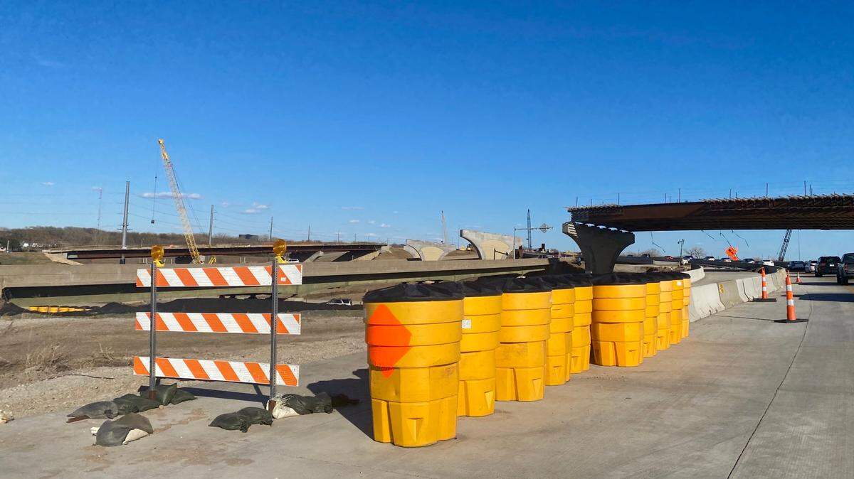 Construction at I-135 and K-96 interchange in Wichita, Kansas (March 2025)