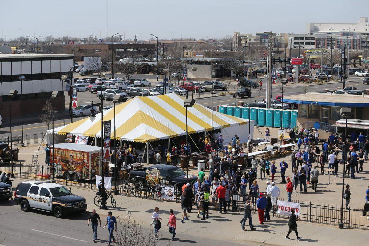 Tents, food trucks and portable restrooms were common sites around Intrust Bank Arena during the 2018 NCAA Tournament, and there are even more planned for this year’s Tournament.