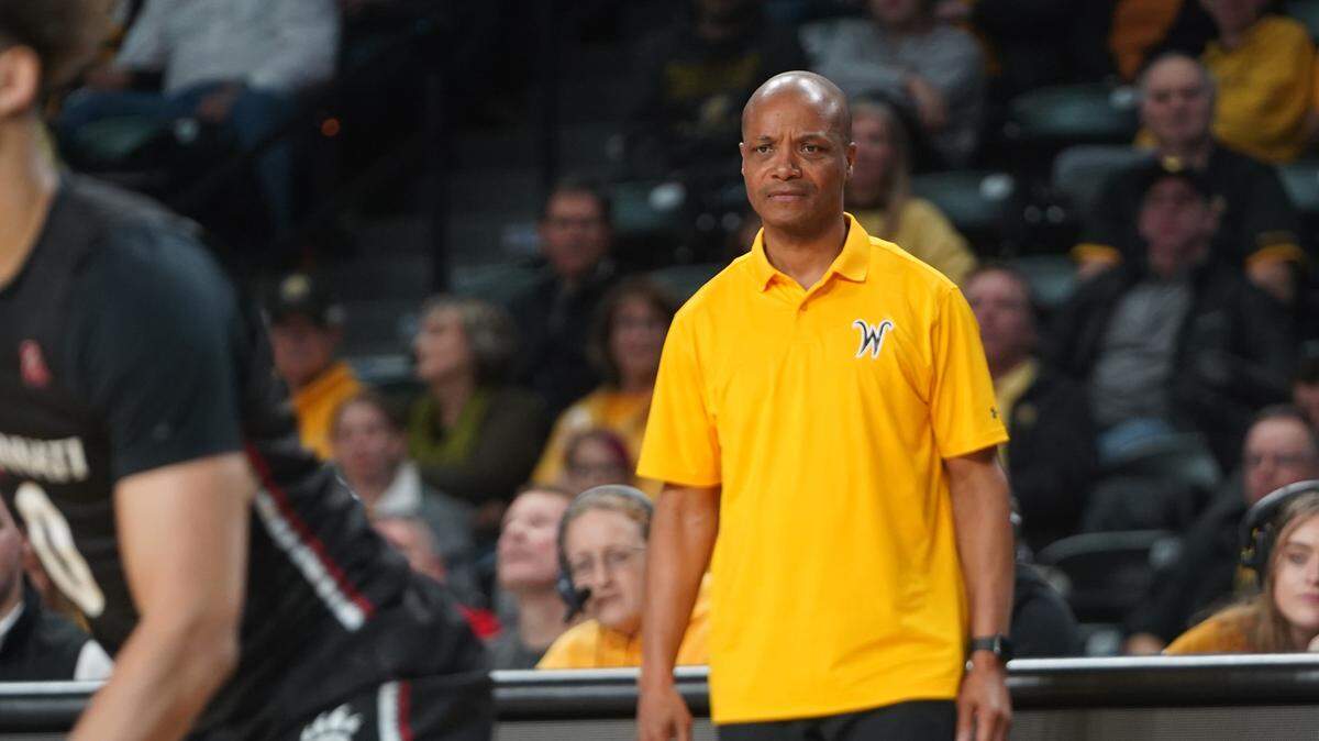 Wichita State’s head coach Isaac Brown during the second half of the game against Cincinnati at Charles Koch Arena on Thursday, Jan. 5, 2023.