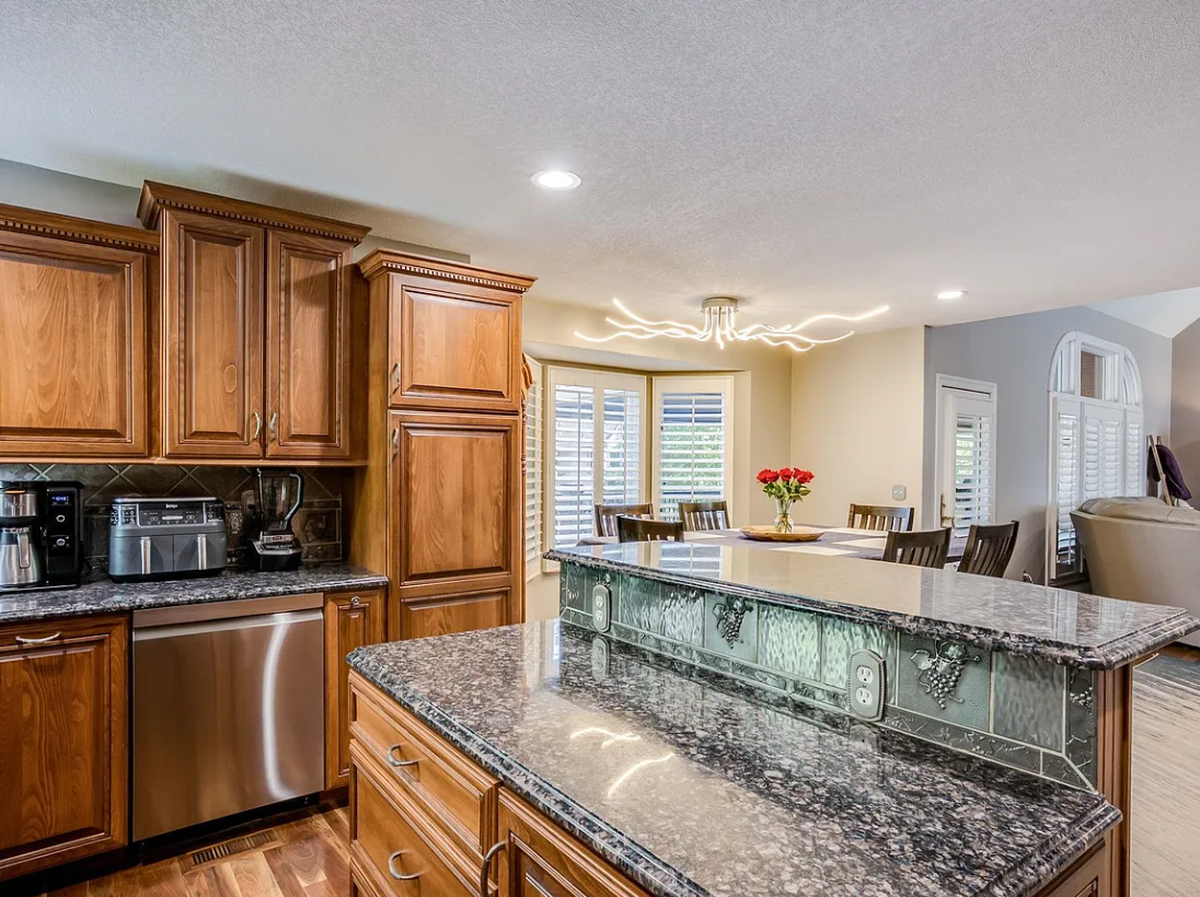 A look at the kitchen inside 2868 N. Wild Rose Court in Wichita.