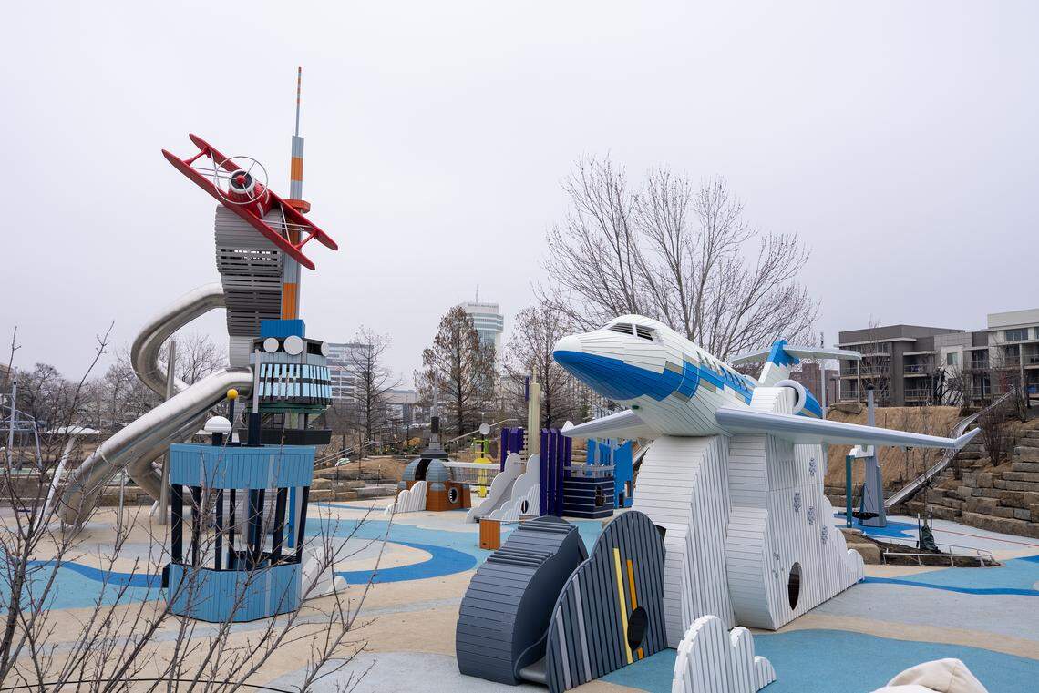 The Textron Aviation Flight Adventure is one of 10 playgrounds in Adventure Playscape and includes models of a Cessna Citation Longitude jet and a Beech Staggerwing.