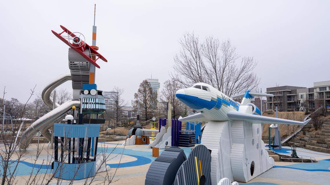 The Textron Aviation Flight Adventure is one of 10 playgrounds in Adventure Playscape and includes models of a Cessna Citation Longitude jet and a Beech Staggerwing.