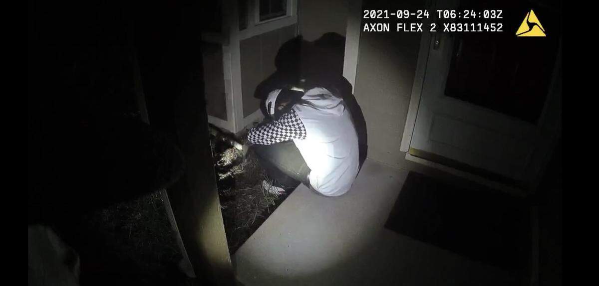 Screenshot of police body cam footage from WPD’s interaction with 17-year-old Cedric Lofton on Sept. 24, 2021.