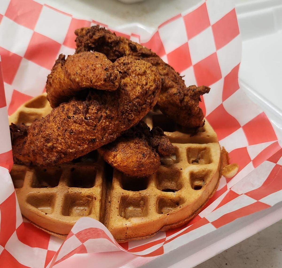 Chicken and waffles, fried catfish and burgers are on the menu at The Appetite 316, 2959 S. Hillside.