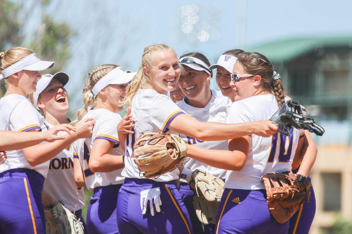 Valley Center celebrates their win against Spring Hill in the 5A quarterfinals at Wilkins Stadium on Friday, May 27, 2022.