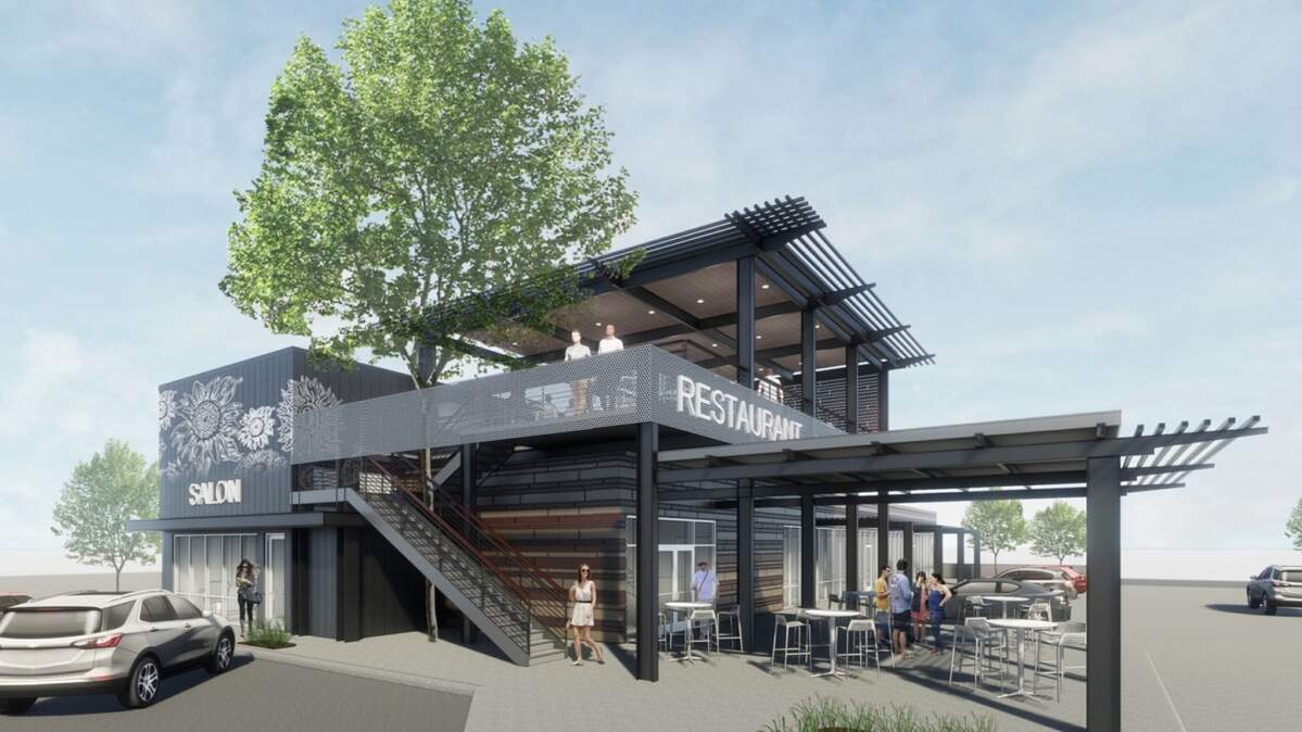 This illustration shows how Rick and Monica Nutt plan to transform a building at 810 W. Douglas in Delano for possible office, retail and restaurant use.