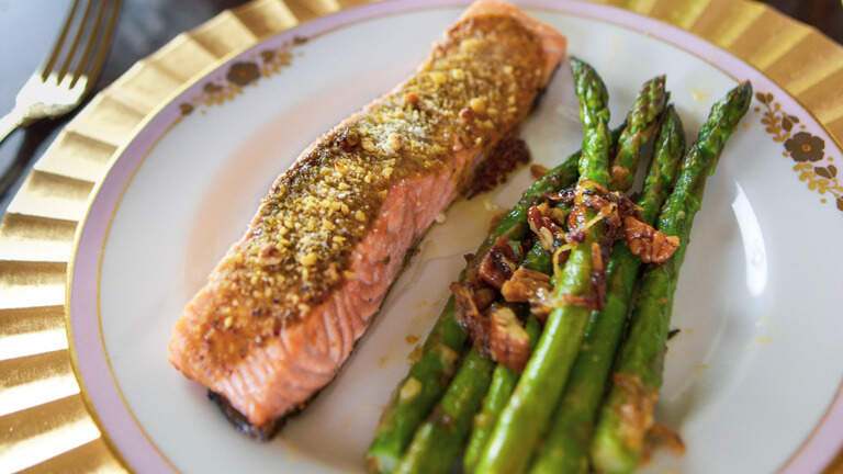 Celebrate spring with this special asparagus recipe with maple pecans