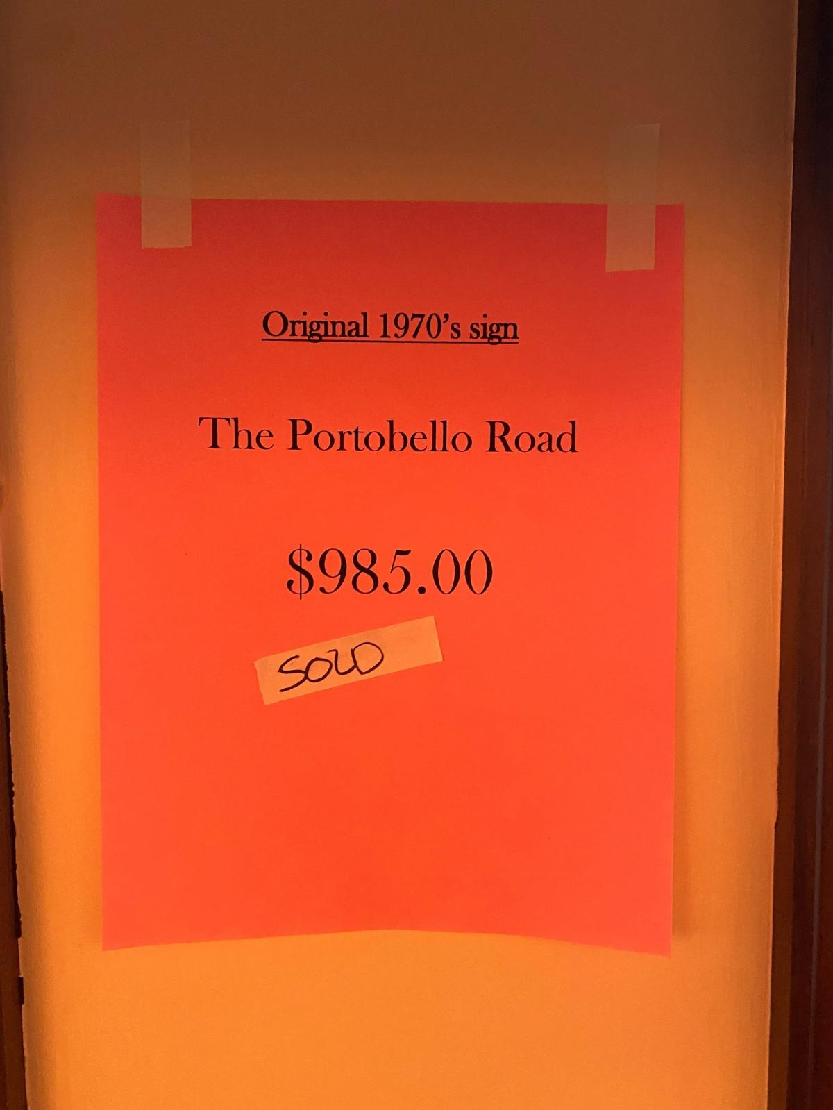 The Historic Preservation Alliance of Wichita and Sedgwick County snagged the original Portobello Road restaurant sign at an estate sale this week.