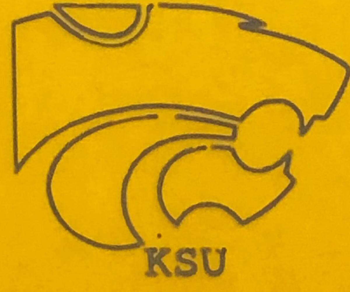 Graphene printed logo of Willie the Wildcat, Kansas State University’s logo