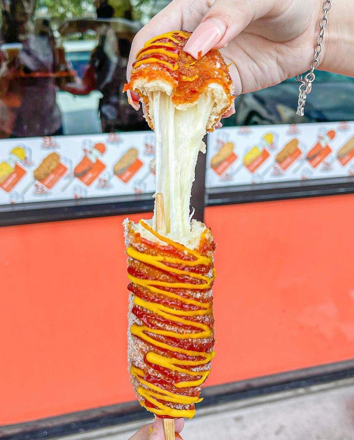 Korean hot dogs contain either hot dogs, mozzarella cheese or both.