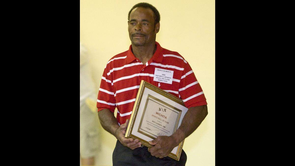 Former Wichita North, Kansas State and NFL running back Don Calhoun during his induction to the Wichita Sports Hall of Fame on Saturday, June 20, 2009.