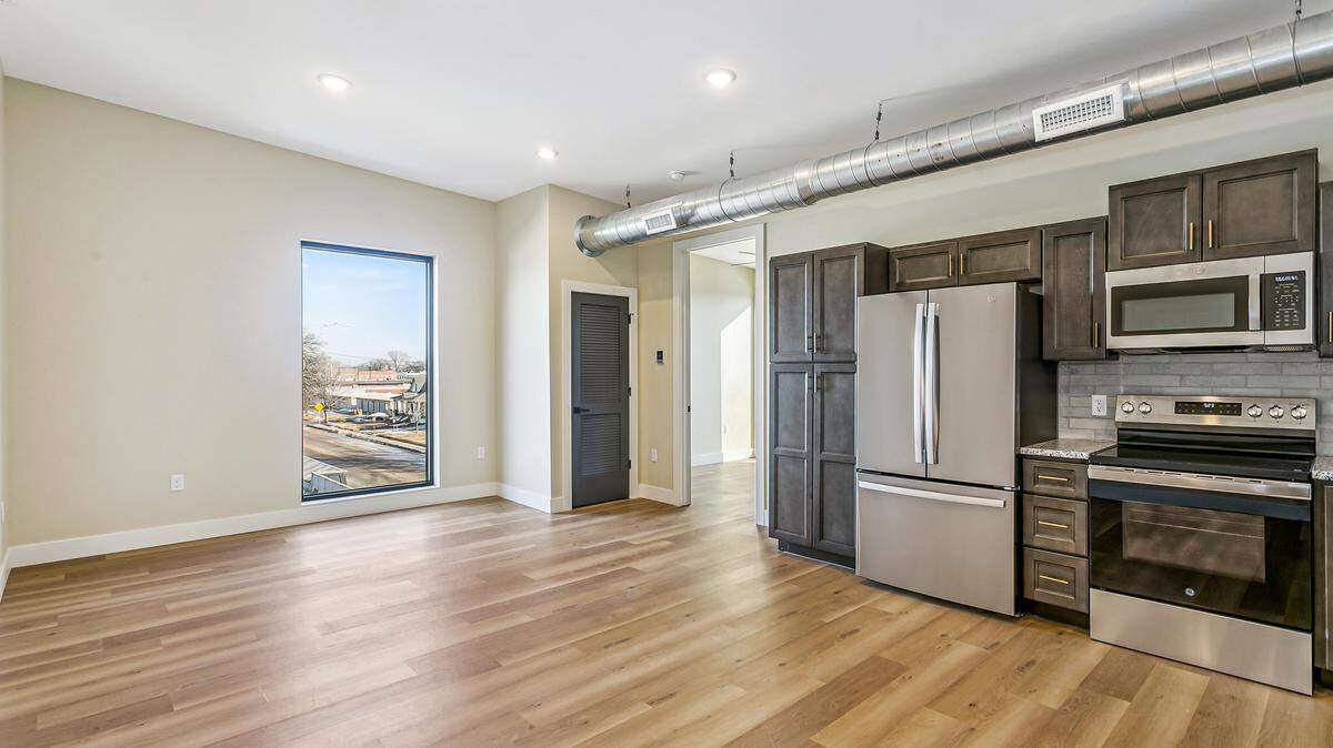 This is an example of the kitchen areas in the new Hyde Park Flats.