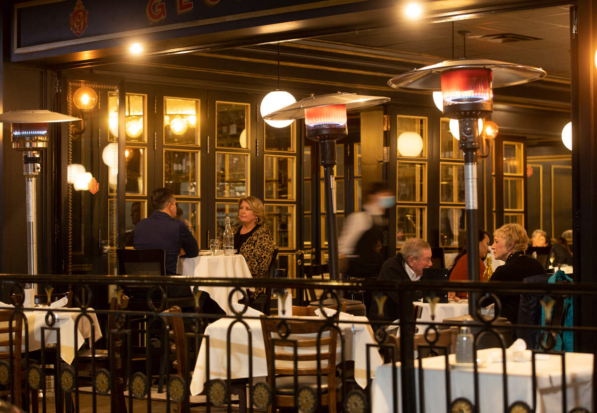 Georges French Bistro is among the growing number of restaurants with heaters on the patio intended to extend the outdoor dining season. They also open their large retractable doors when the weather is nice.