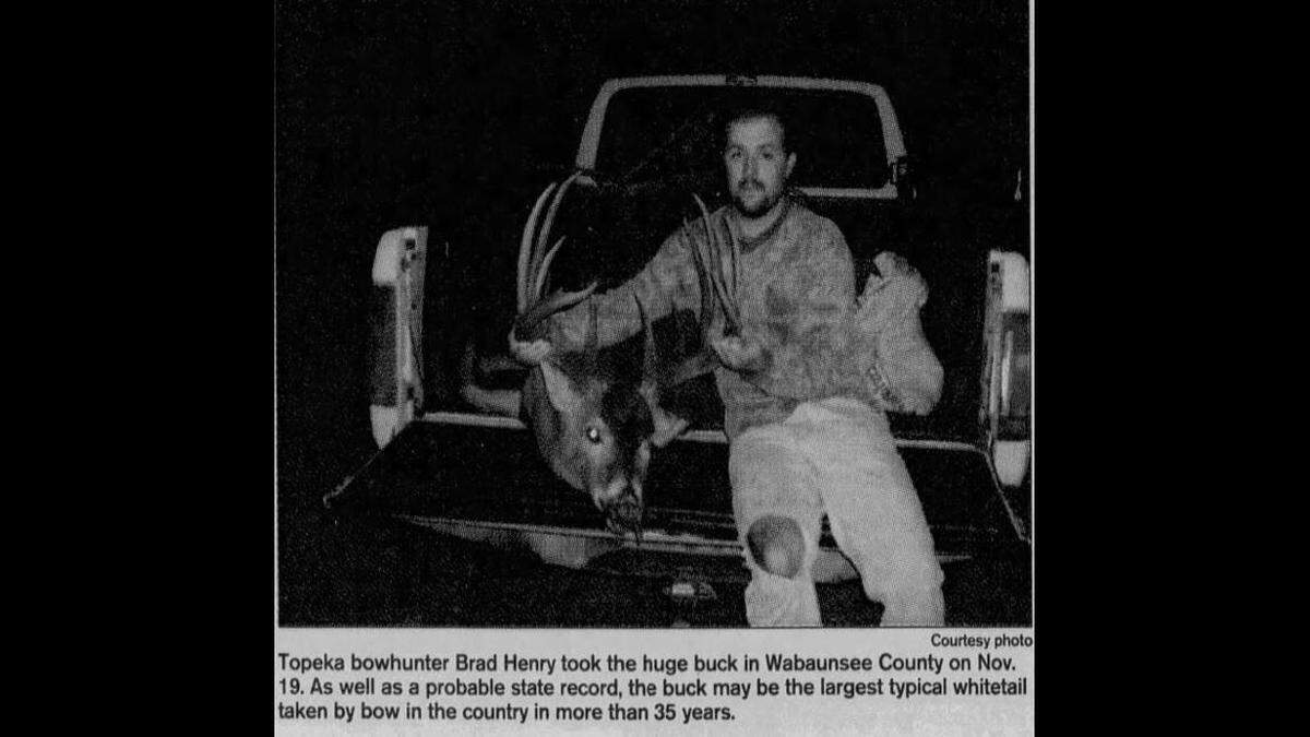 Brad Henry’s first archery buck ended up getting him in the Top 10. He sent The Eagle this photo for a 2001 story.
