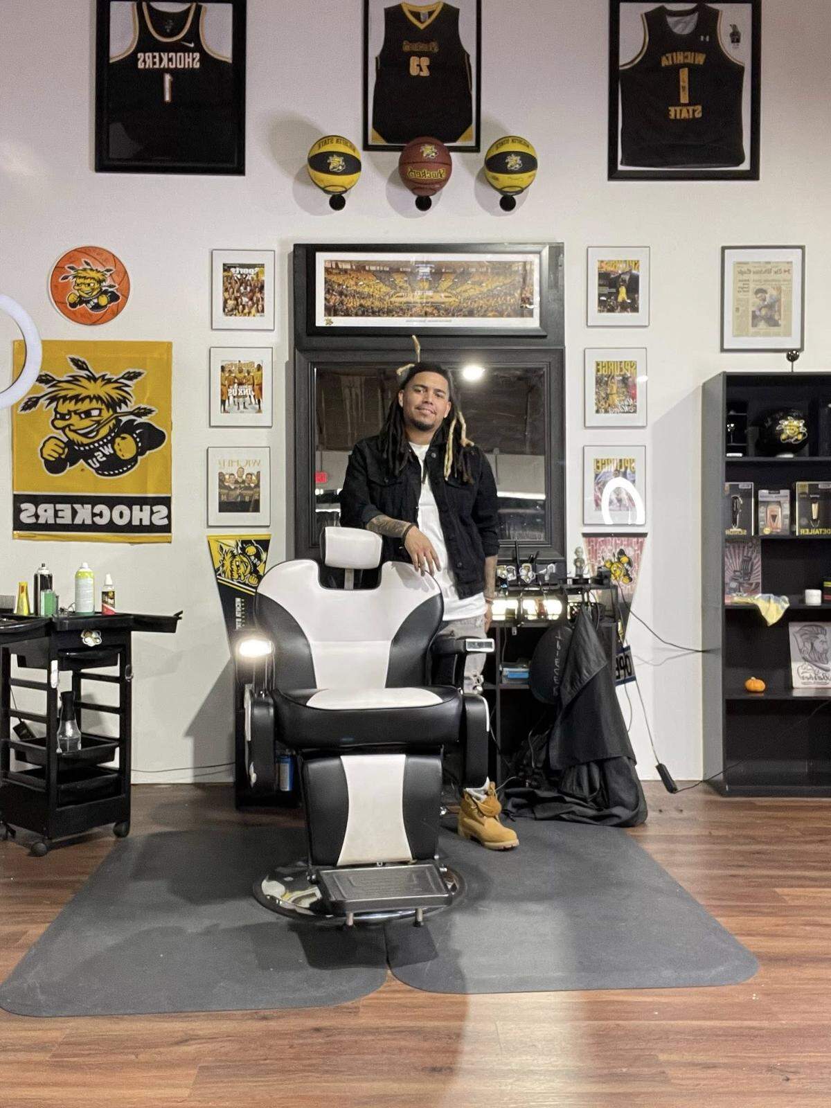 After so much success in the city, Wichita barber “Keyo” Sanchez opened up his own barbershop, “The Shopp,” that featured memorabilia from Wichita State and other famous athletes he gave haircuts to.