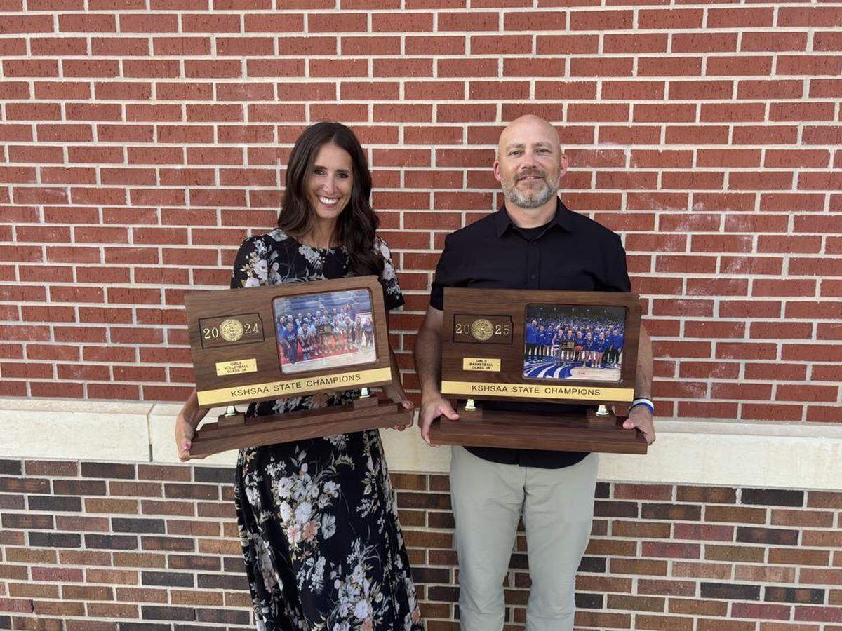Diana (volleyball) and Derek (girls basketball) Schutte led Halstead to its first state championship in their respective sports this past school year.