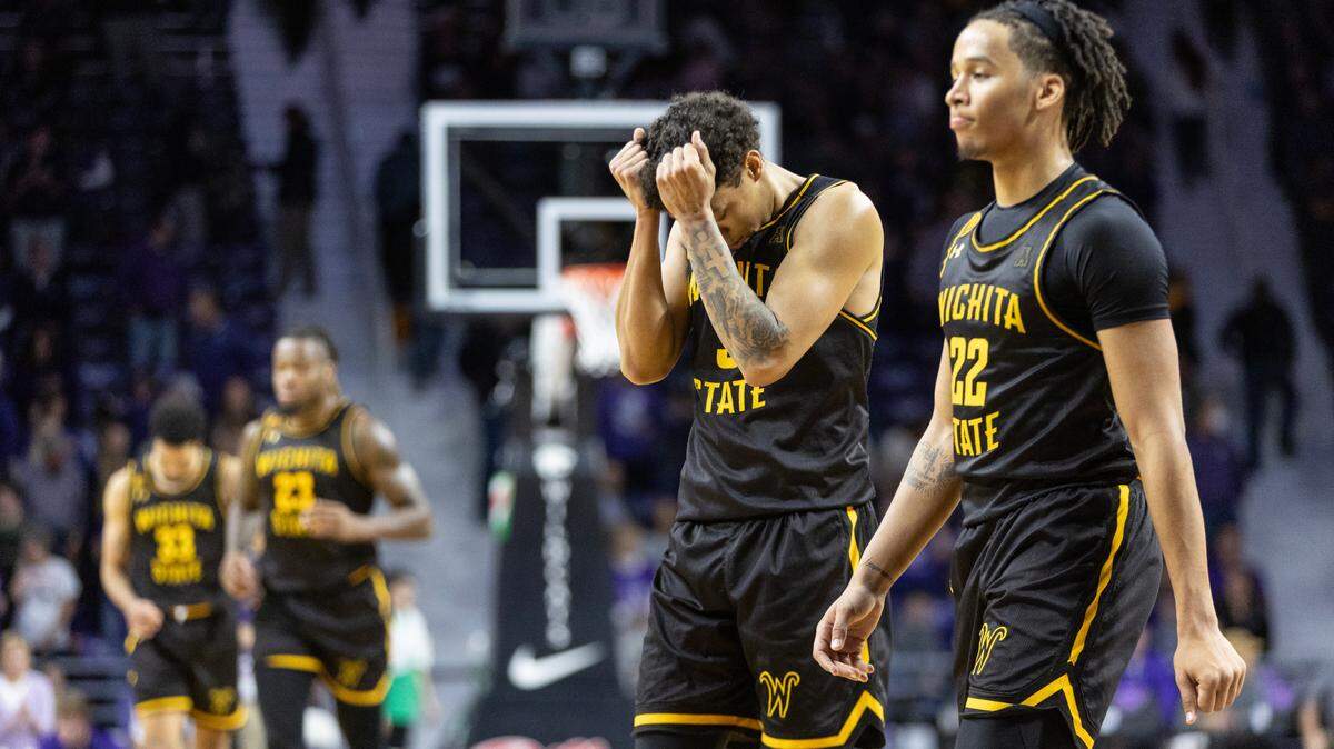 Wichita State’s Craig Porter Jr., reacts after turning the ball over late in the game, erasing any chance the Shockers had of beating Kansas State in Manhattan on Saturday night.