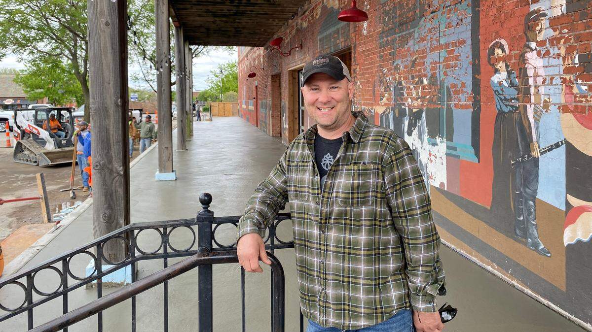 River City Brewery owner Chris Arnold is adding a big patio on the building’s north side.