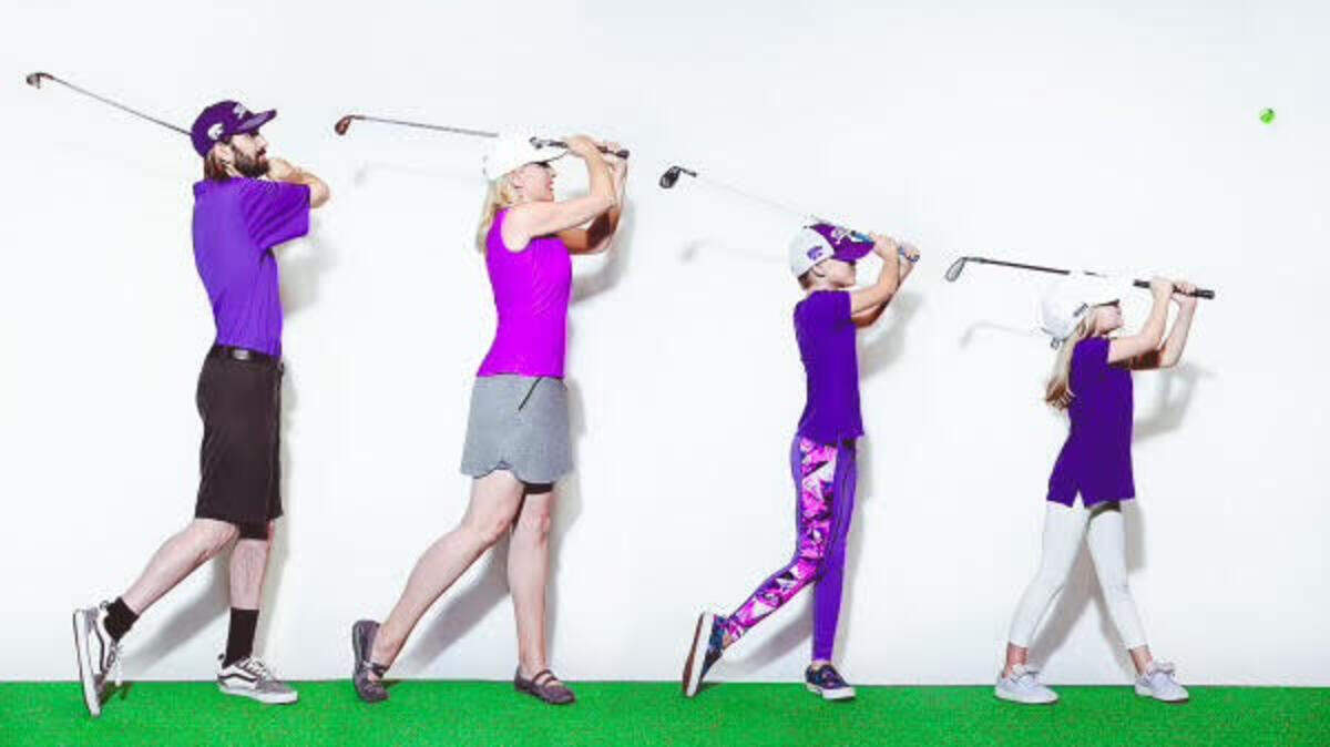 Jason Voos, from left and Amy McKee share a love of golf with their daughters, Mia and Madelina, and now are going to share that love with Wichita, too, through their Good Life Golf Lab.