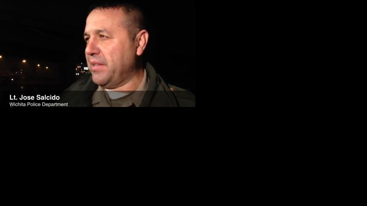 Wichita police Lt. Jose Salcido addresses the media after a bicyclist was killed during a traffic crash late Thursday night.