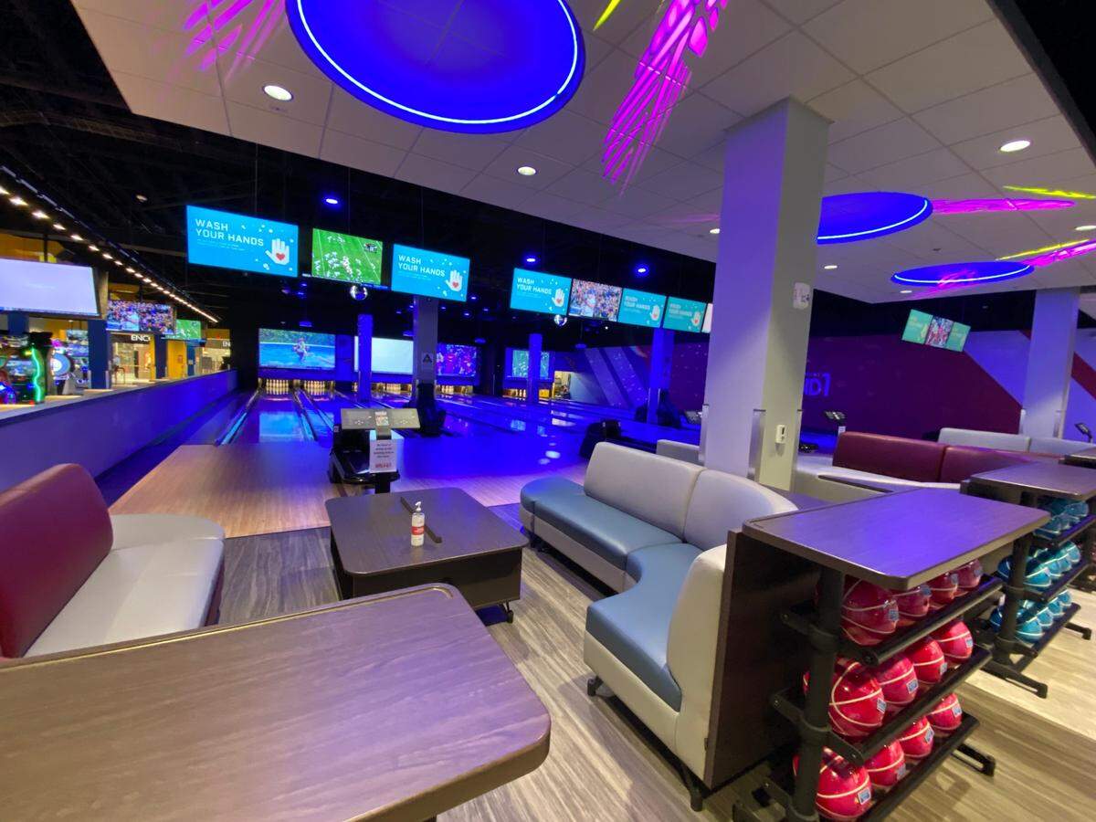 For now, bowling lanes at Round 1 in Wichita will be limited to four people each.