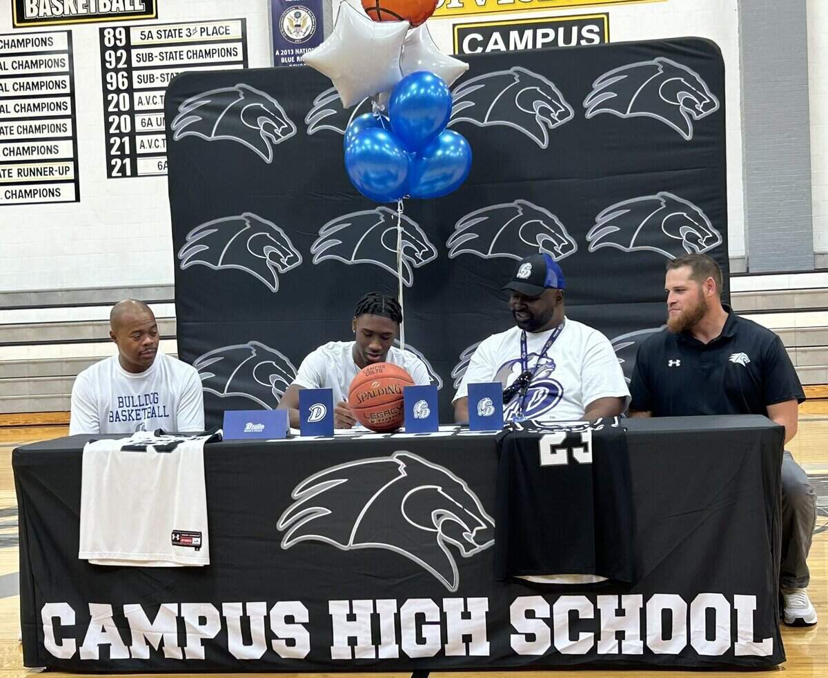 Campus senior Andrell Burton signed his letter of intent to Drake men’s basketball.