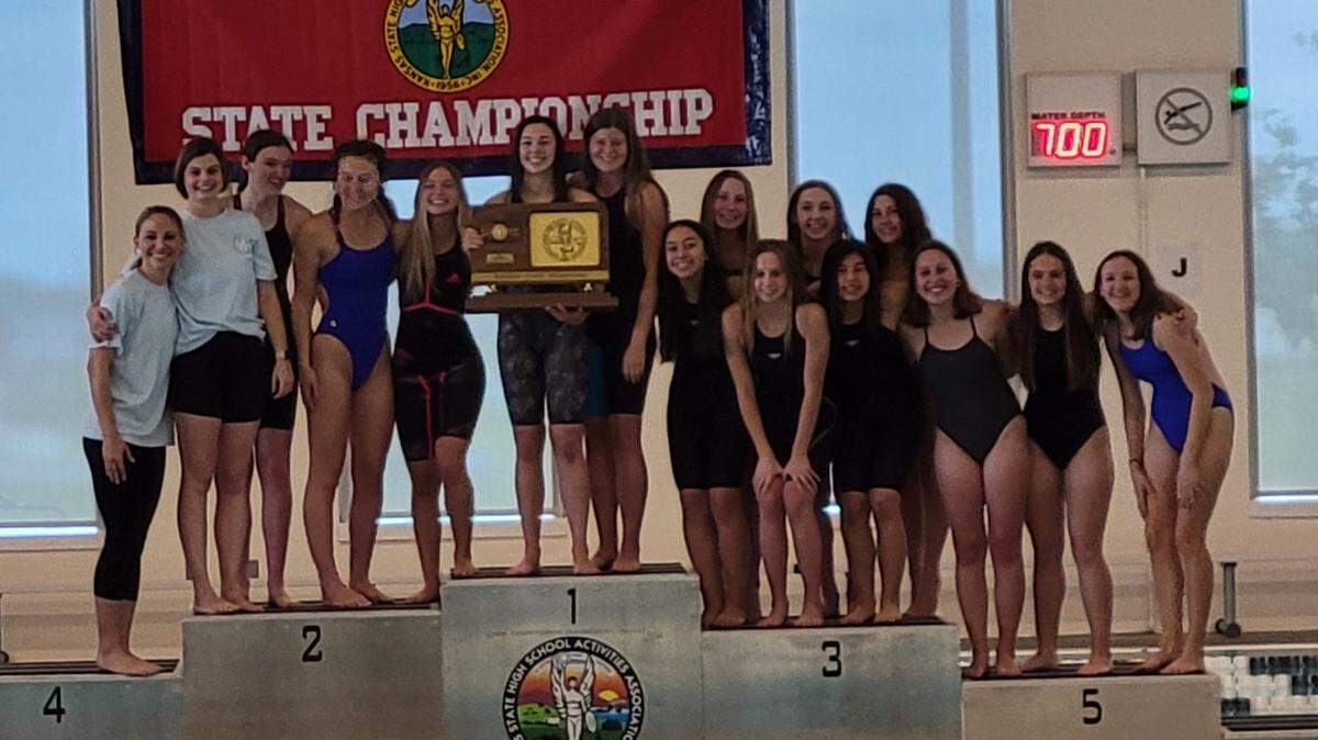 The Andover girls swimming high school team won its first state championship, claiming the Class 5-1A team title over the weekend.