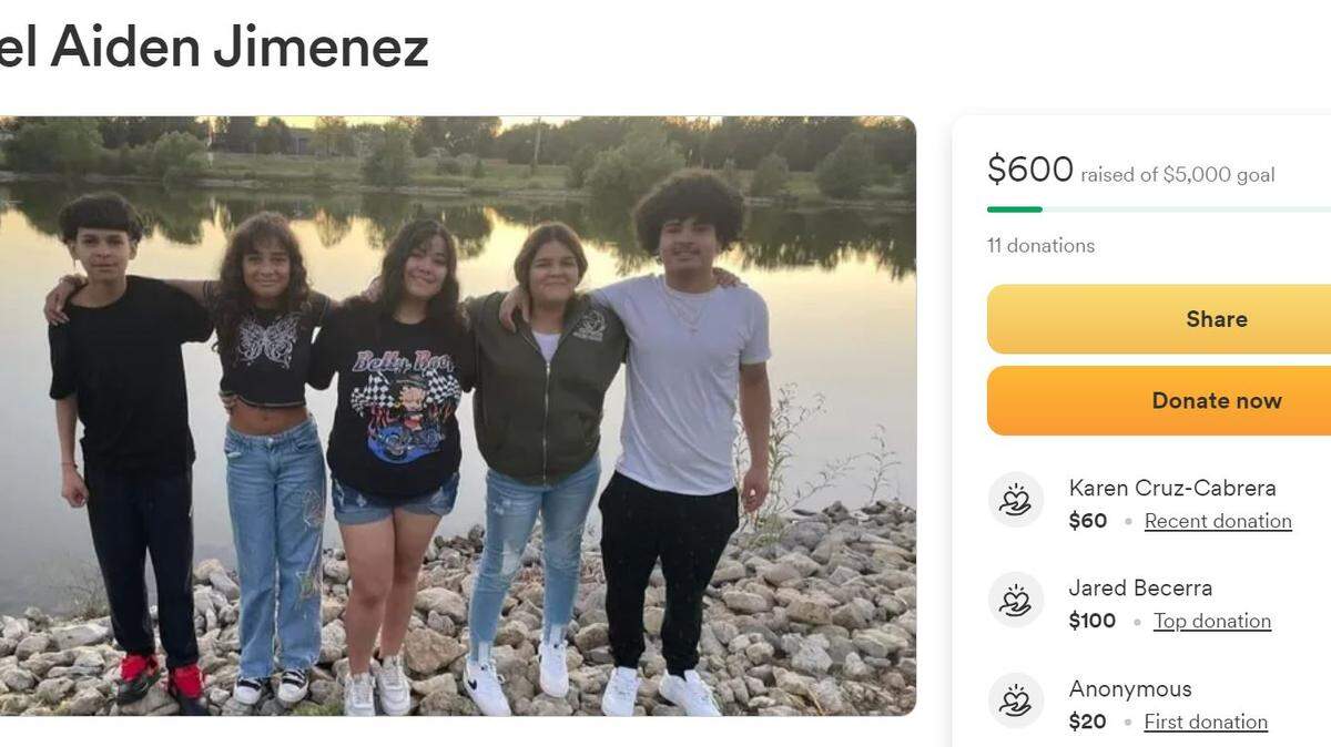 A GoFundMe was set up for Gabriel Aiden Jimenez. The 15-year-old died after being shot twice Sunday in north Wichita.