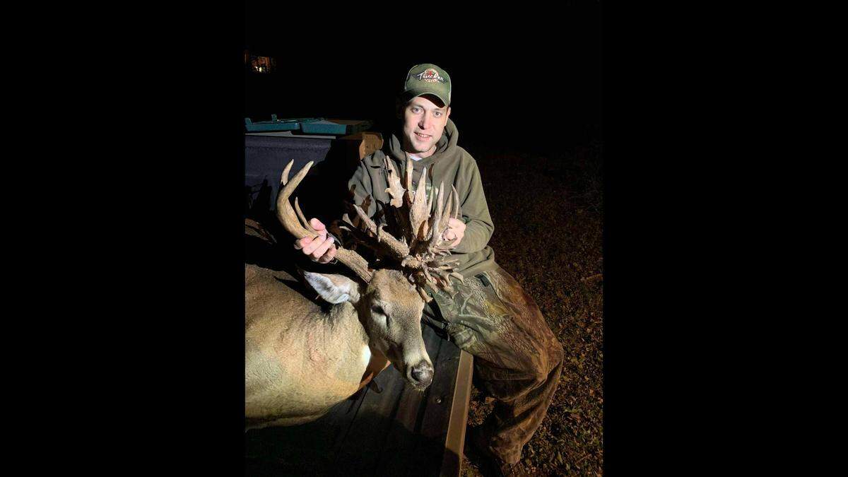 Brian Butcher of Andover shot the largest buck in Kansas history, the second largest in the U.S., with a bow on private ground in Chase County on Oct. 11, 2019.