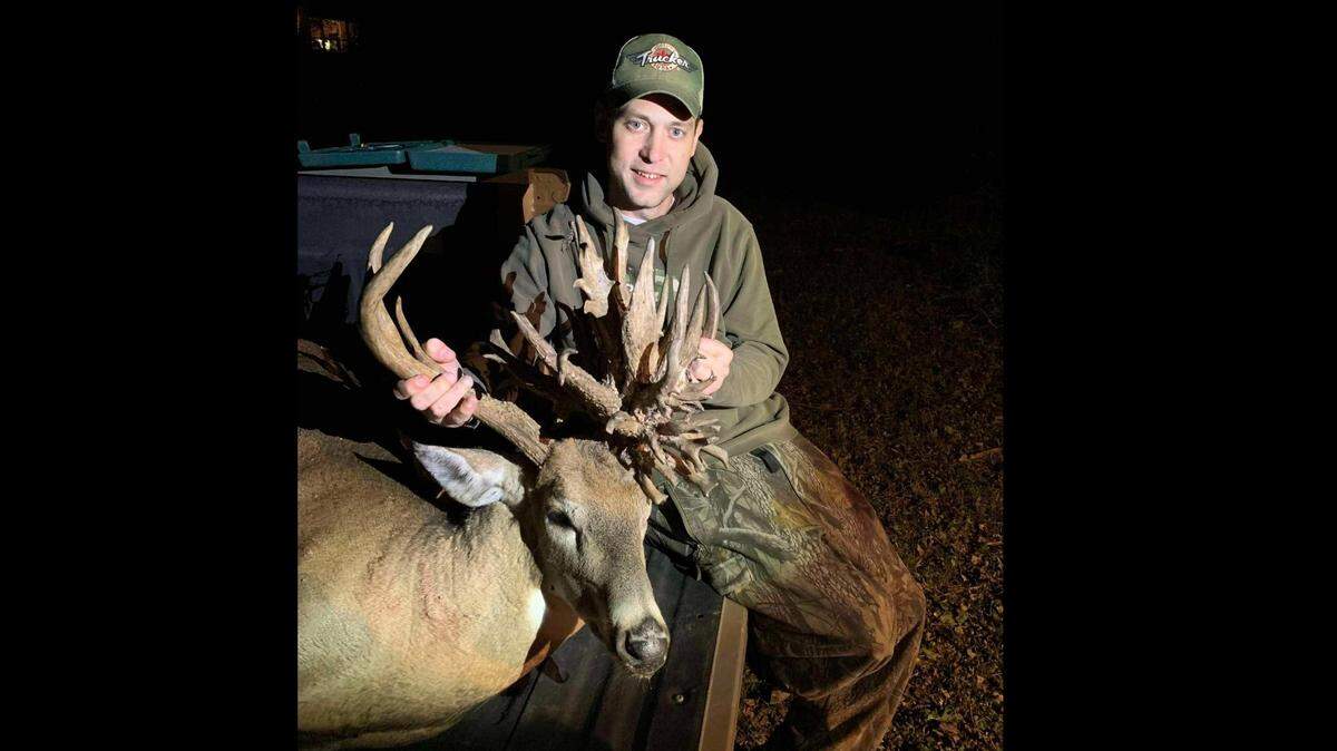Brian Butcher of Andover shot the largest buck in Kansas history, the second largest in the U.S., with a bow on private ground in Chase County on Oct. 11, 2019.