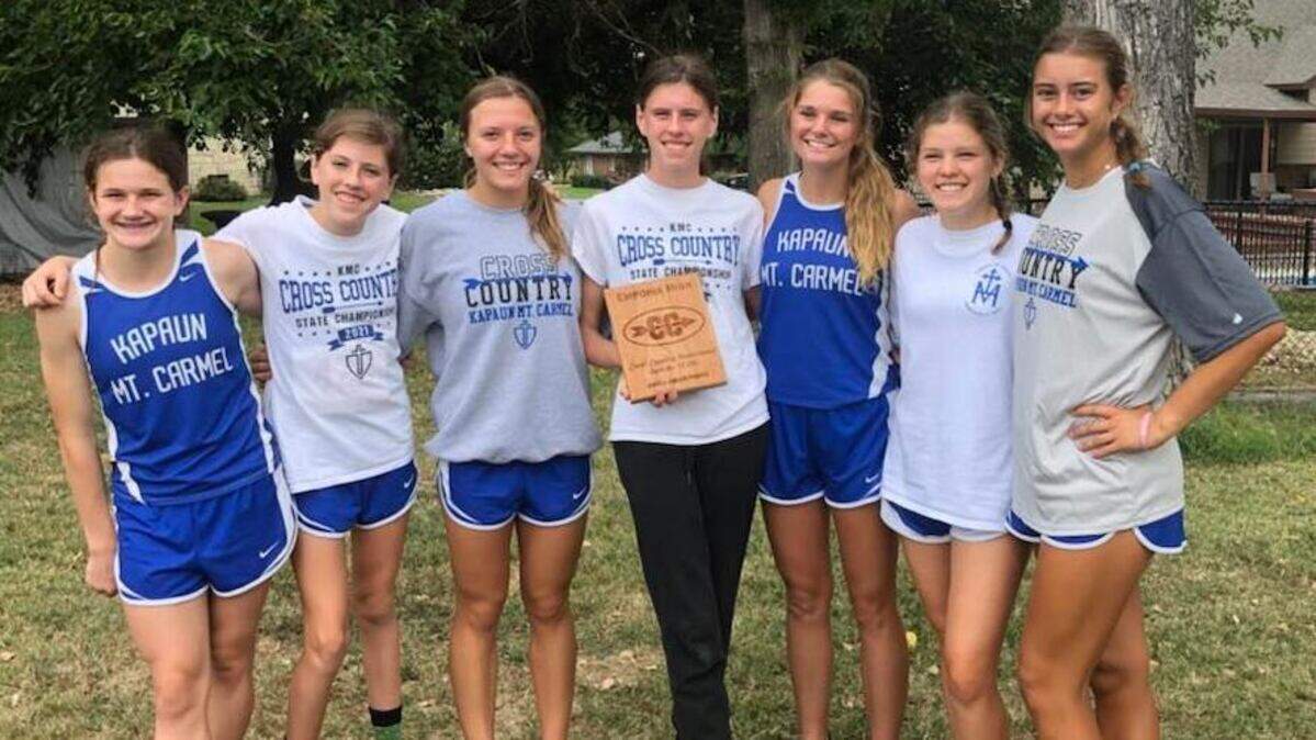 The Kapaun Mt. Carmel girls cross country team has hopes of coming away with a team trophy at the Class 5A state meet later this month.