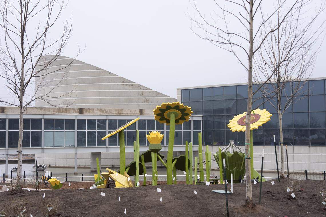 Adventure Playscape at Exploration Place includes 10 playgrounds and is included in the price of admission. The Sunflower Meadow is for ages five and under.