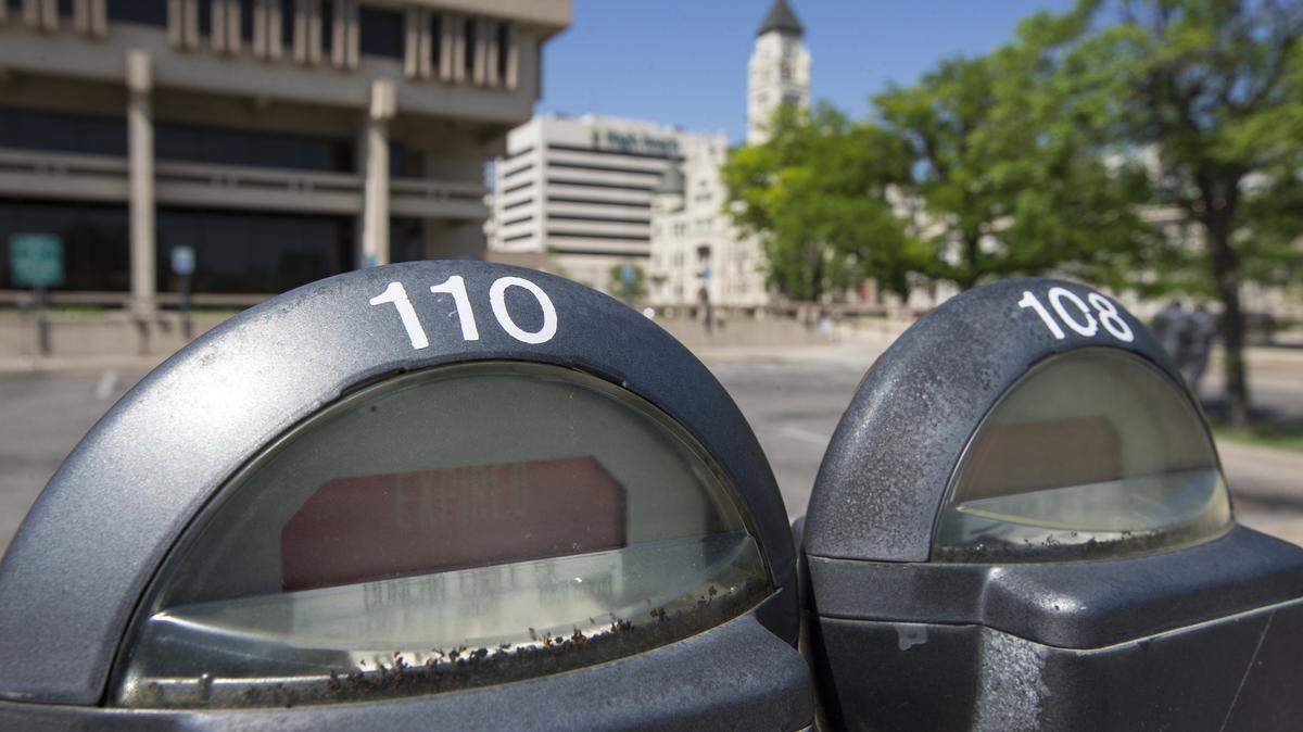 Parking meters near Century II.