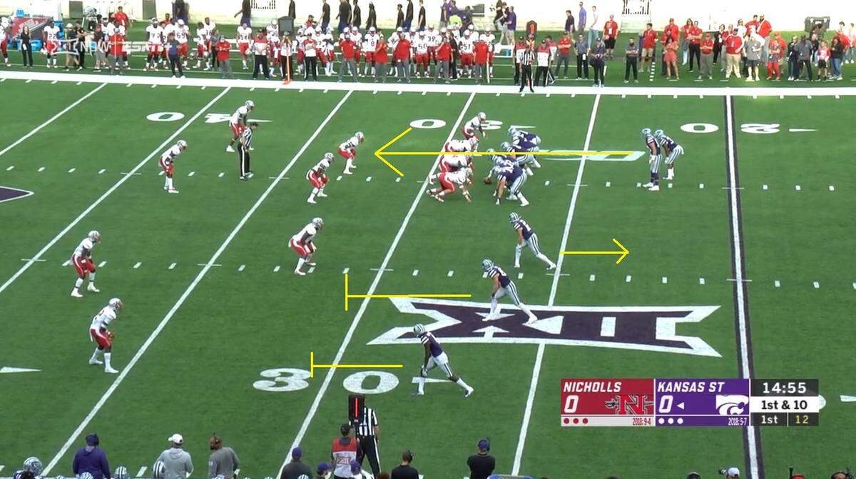 K-State’s first play from scrimmage against Nicholls.