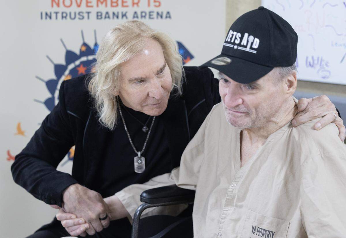 Rock and Roll Hall of Fame inductee, member of the Eagles and Wichita native Joe Walsh made a Veteran's Day appearance on Tuesday at the Robert J. Dole VA Medical Center to visit with patients. 