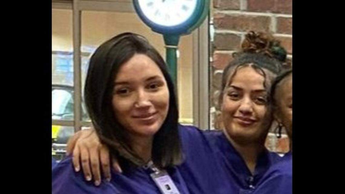 Bethany Aillen Callista Leggio, right, and Christina Gardea pose for a photo during certified nursing assistant school at Bethel House Training Institute.