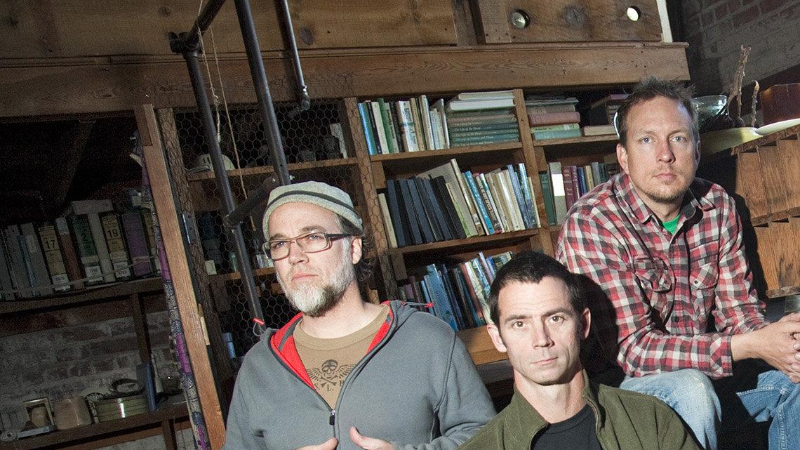 From left, Fisch Haus artists Kent Williams, Eric Schmidt, John Ernatt and Patrick Duegaw photographed in the Fisch Haus studios Tuesday. (April 5, 2011)