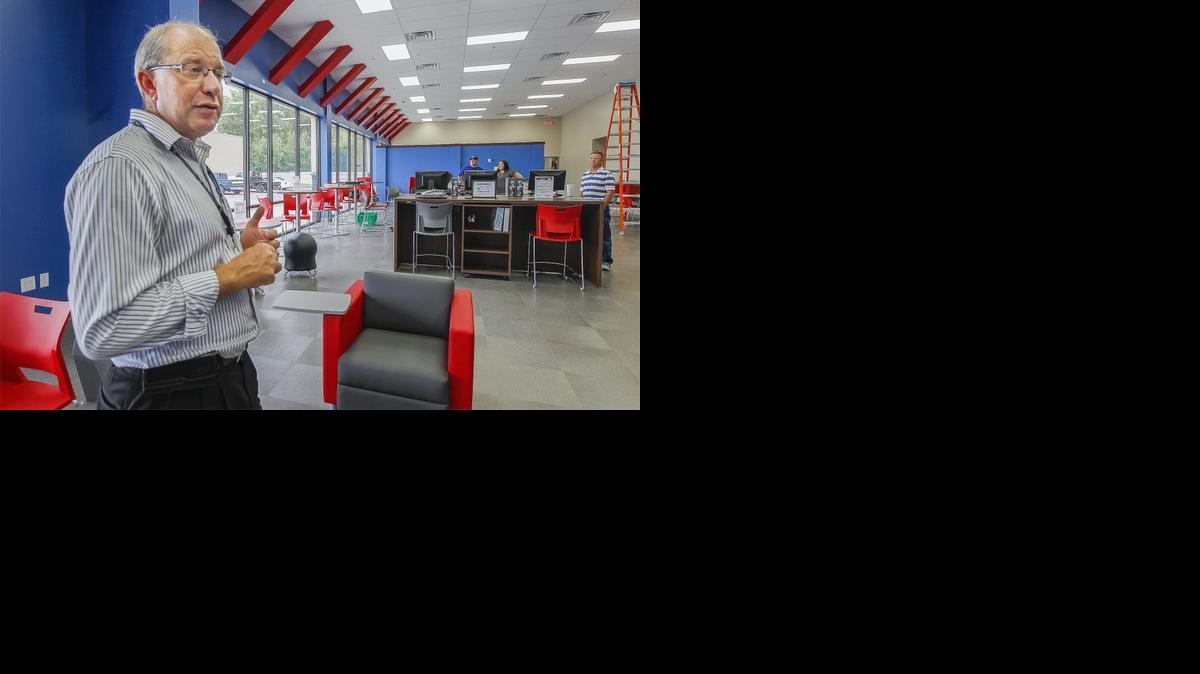 Workforce Alliance of South Central Kansas president and CEO Keith Lawing shows off the new workforce center near 21st and Amidon Friday. (June 6, 2014)


