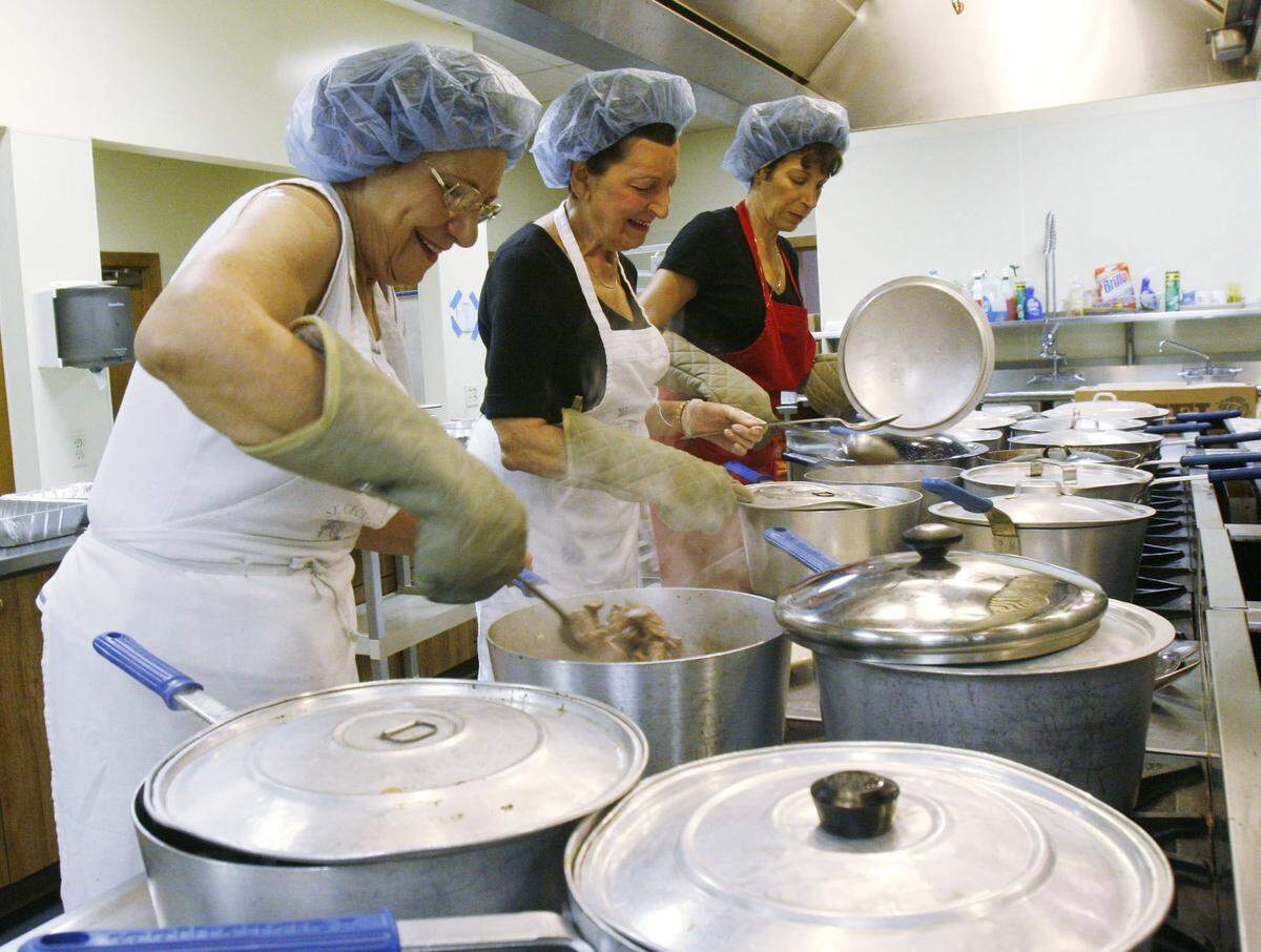 It takes 200-300 church volunteers to put together the annual St. George Lebanese Dinner & Food Sale.