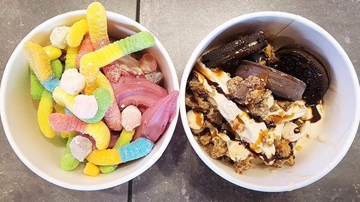 People can get self-serve frozen yogurt at the new Cuppa Yo, which opens Saturday in Andover.