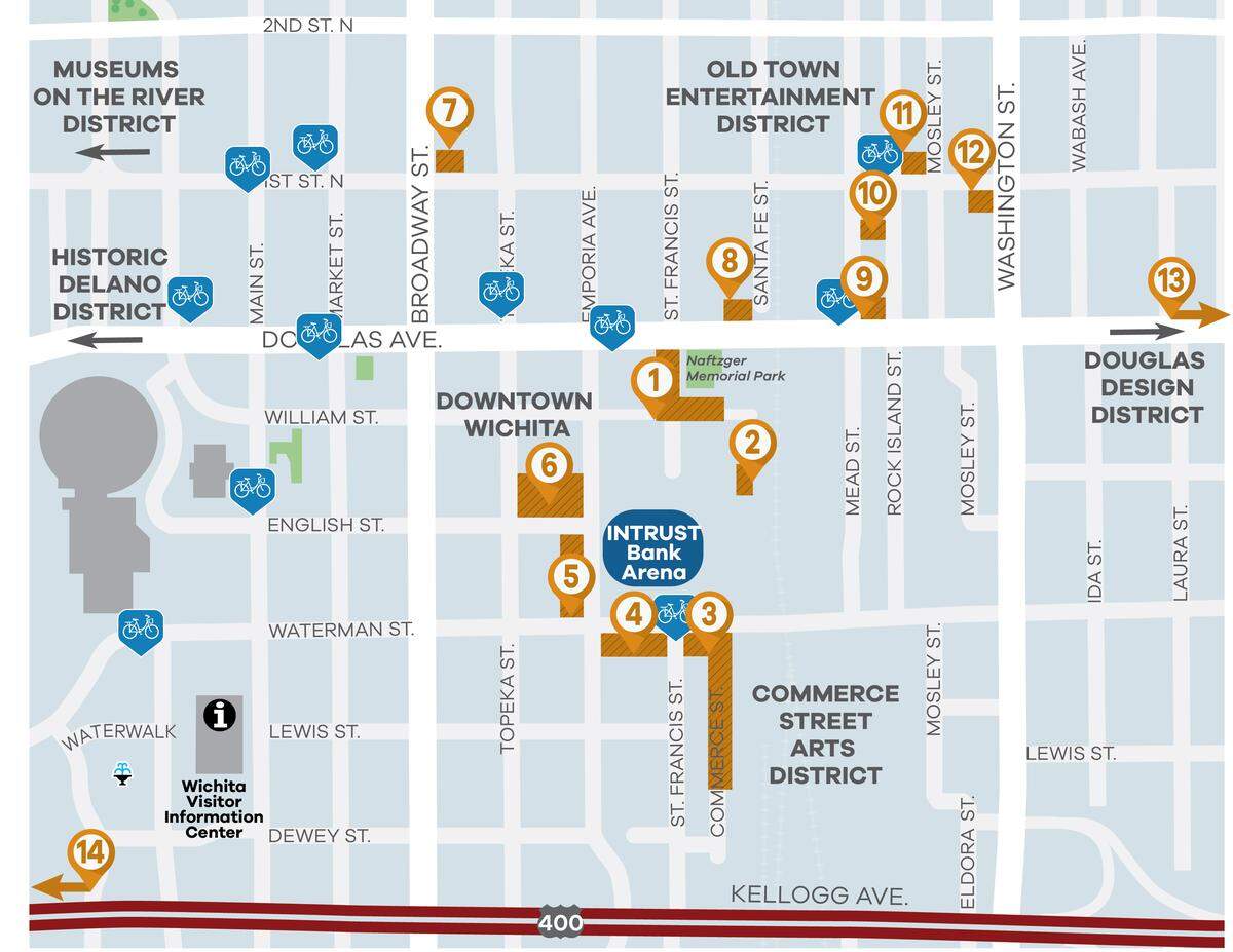 A map of NCAA events downtown this week.