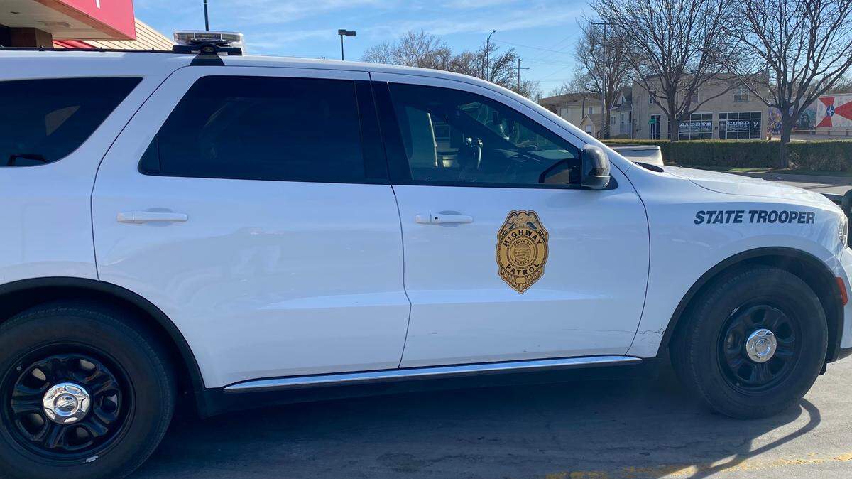 Kansas Highway Patrol trooper car in Wichita, Kansas (March 2025)