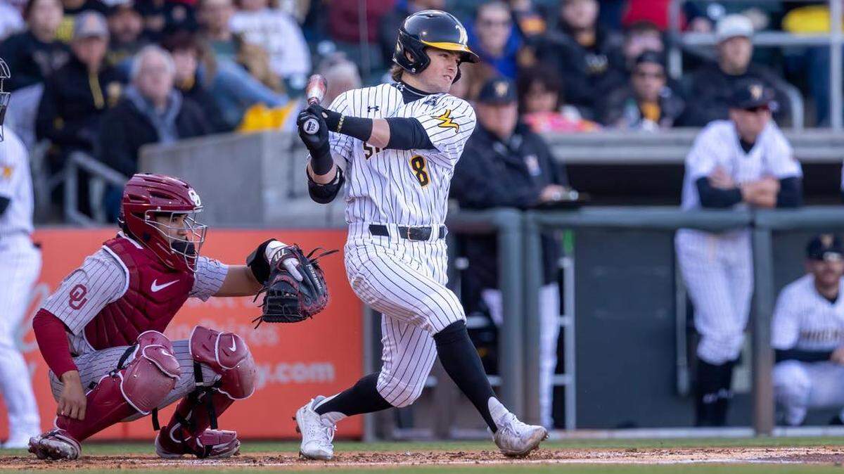 Wichita State second baseman Brock Rodden finished with a career-high five RBI in the Shockers’ 8-7 win over Oklahoma at Riverfront Stadium on Tuesday.