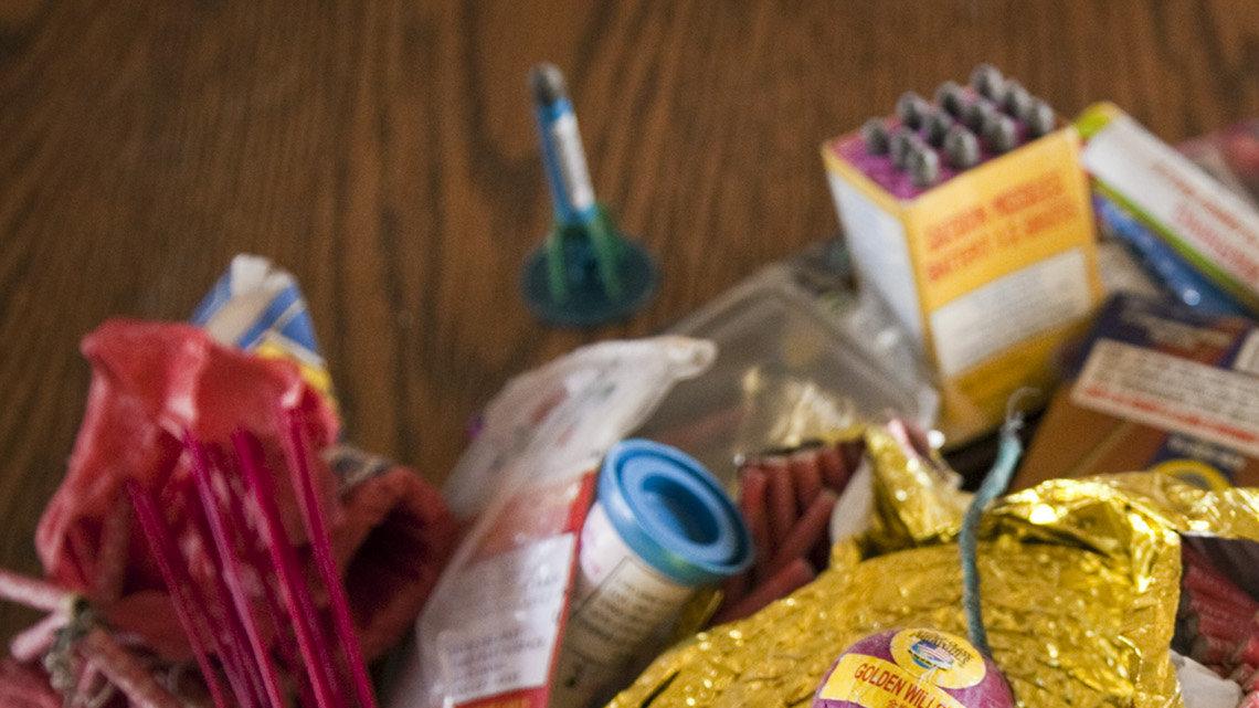 Fireworks confiscated by the Wichita Fire Department that violate city code. (Aug. 18, 2011)