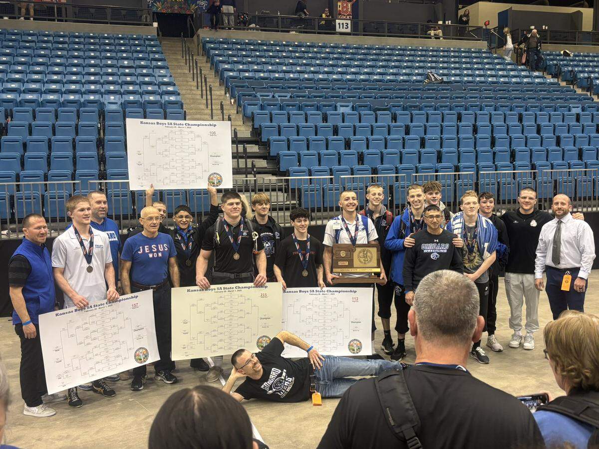 The Goddard boys wrestling team won its 10th title in the last 11 years on Saturday at Park City Arena, capturing the Class 5A championship behind four individual champions.