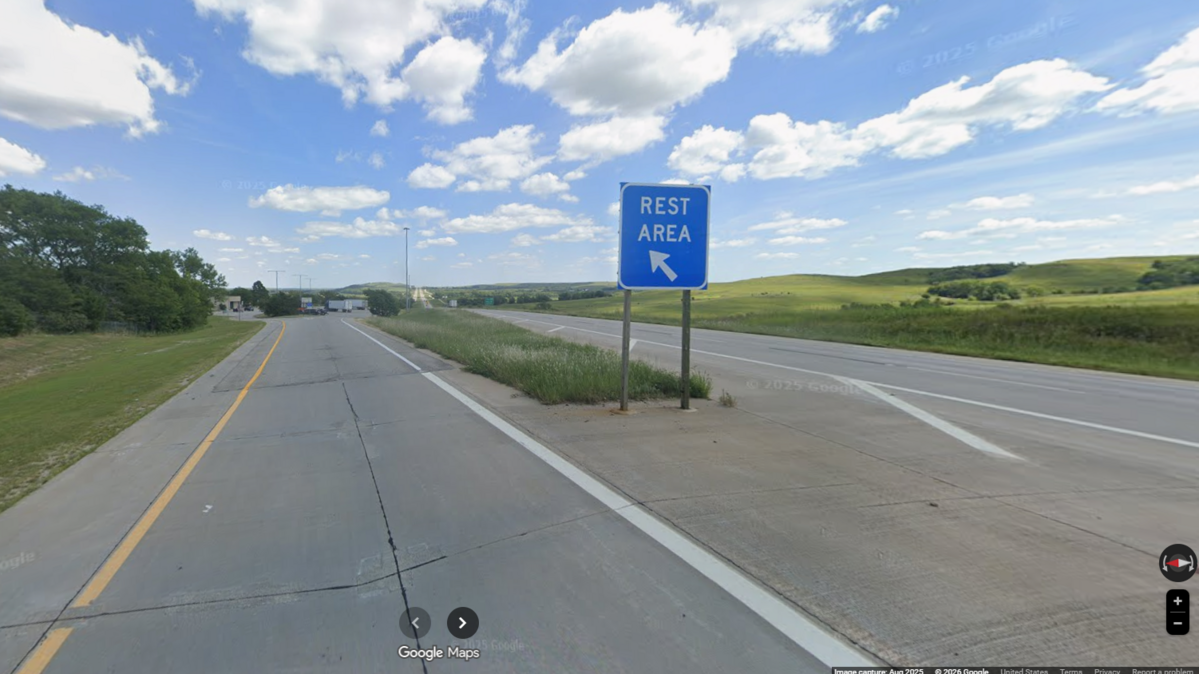 A rest area in Kansas.