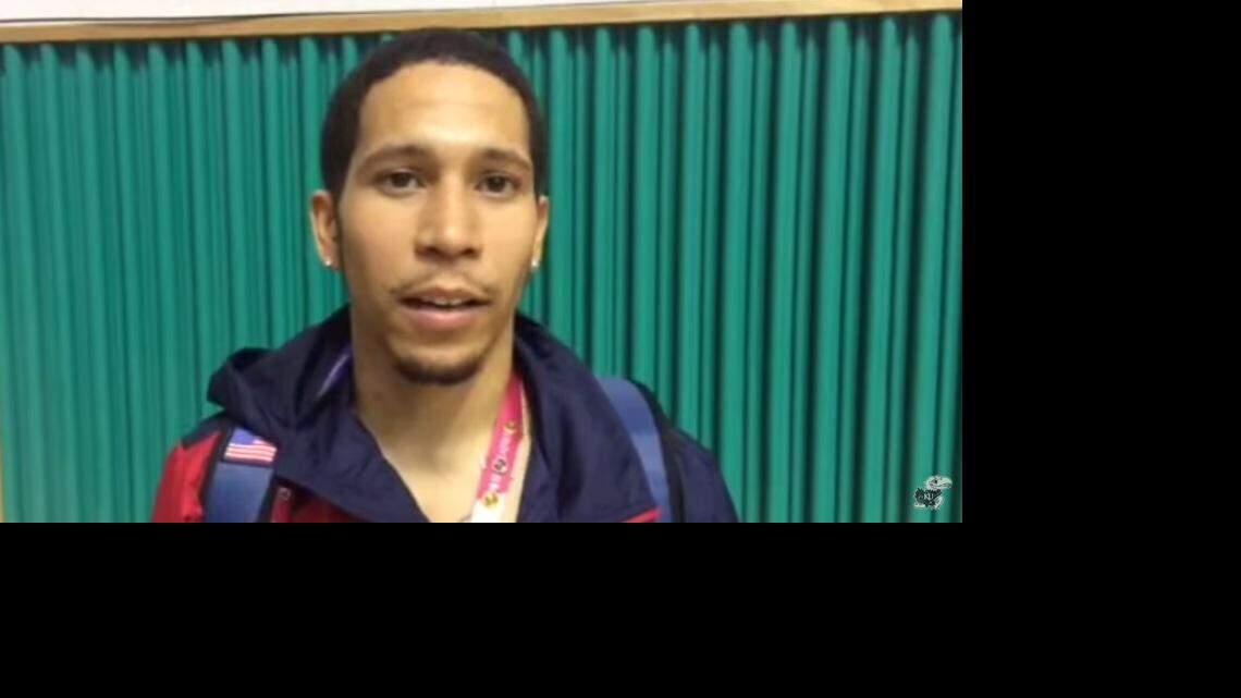 KU's Nic Moore talked after Team USA beat Chile at the World University Games. (July 7, 2015)