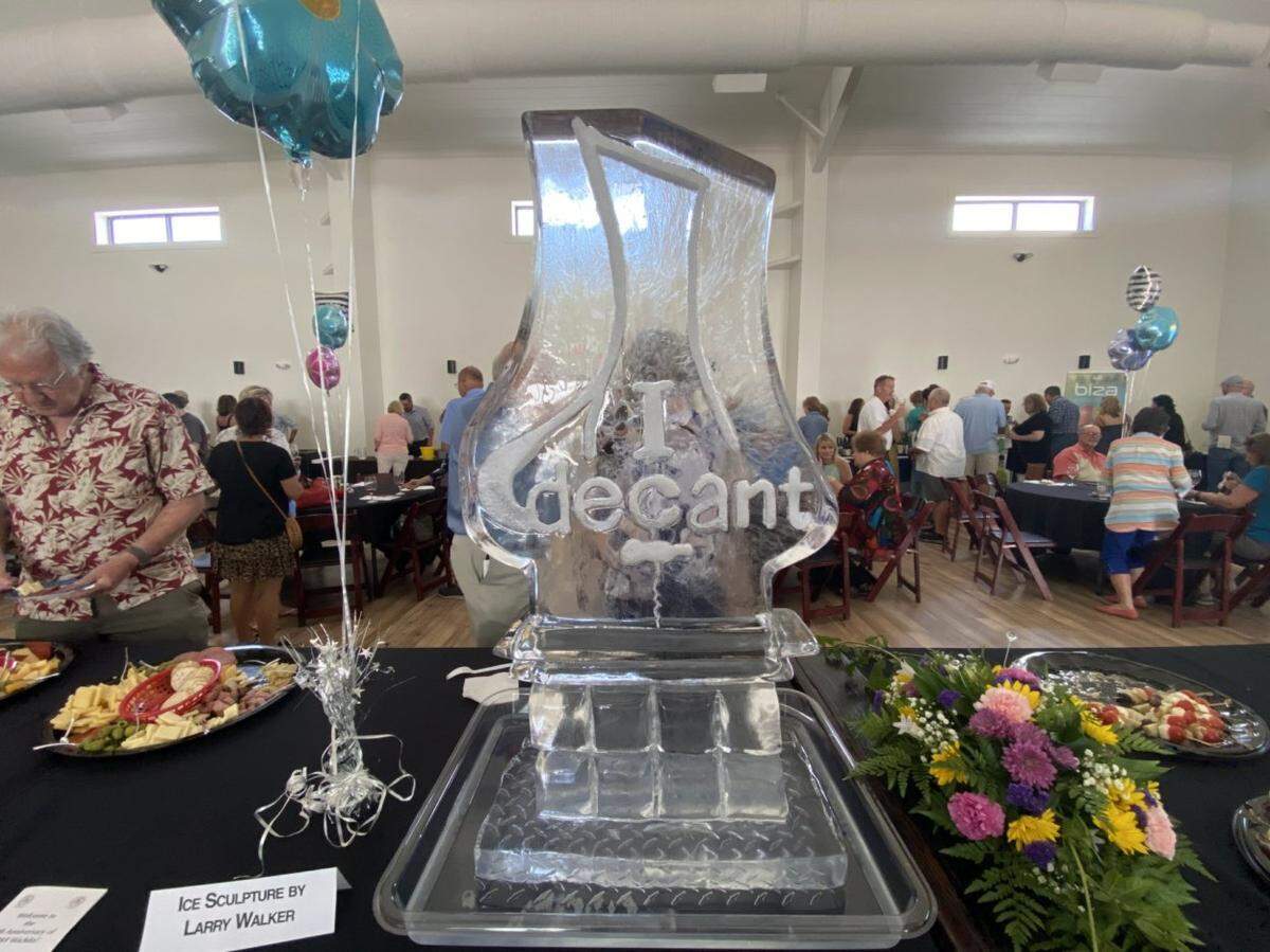 An ice sculpture at last year’s inaugural Decant ICT wine-tasting event