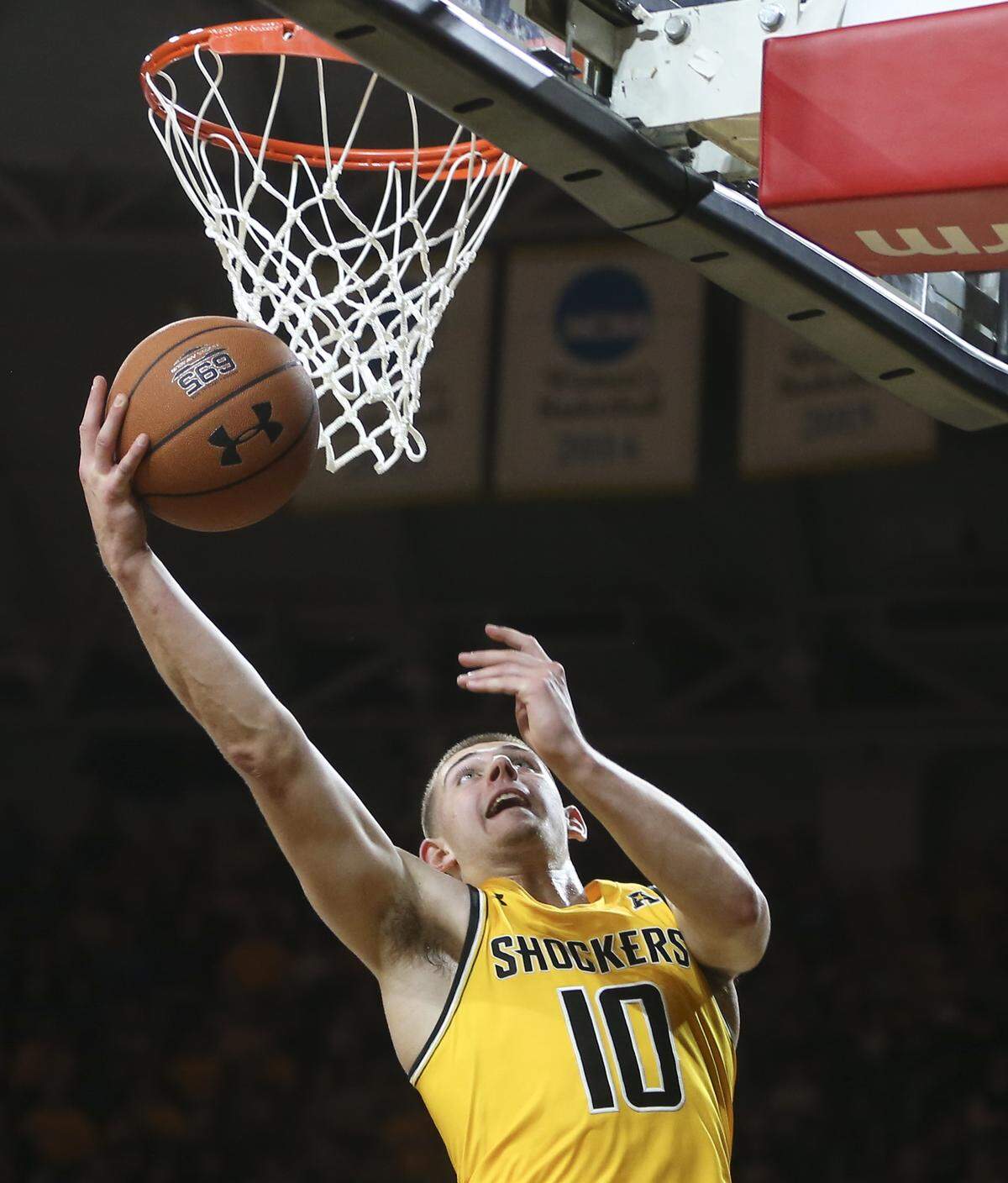Wichita State’s Erik Stevenson takes a shot against Catawba during the second half of their exhibition game at Koch Arena on Tuesday. 
