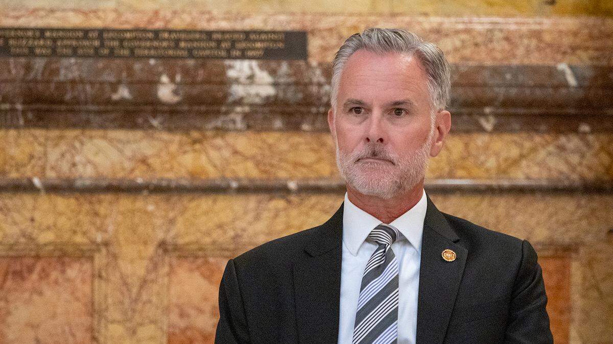 Kansas Bureau of Investigation director Tony Mattivi, pictured here May 2, 2025, announced a new initiative to track the status of rape kits as they travel through hospital, law enforcement and legal systems.